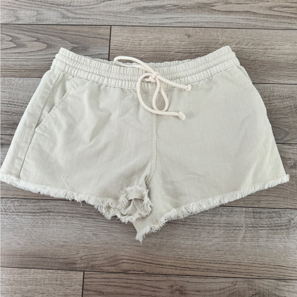 aerie denim drawstring shorts size XS